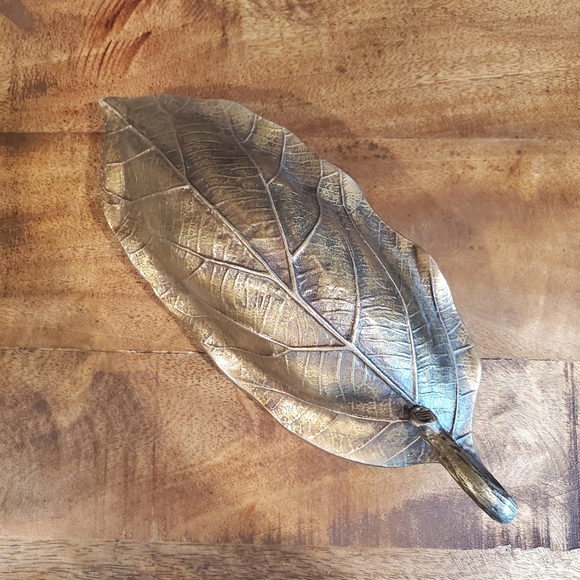 Pottery Barn Kitchen Pottery Barn Gold Leaf Autumn Fall Butter Dish